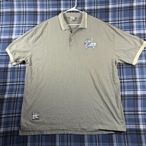 Disney Catalog Mickey's Diner Goofy Polo Shirt Sage Green Mens XXL Vintage